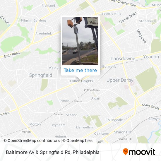 Baltimore Av & Springfield Rd map