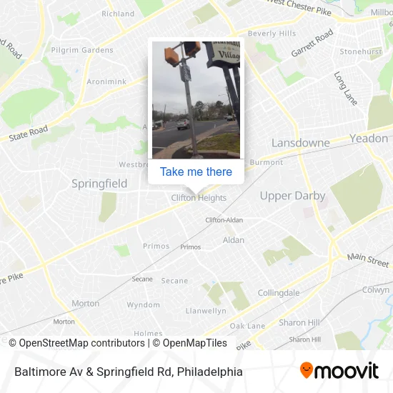 Baltimore Av & Springfield Rd map
