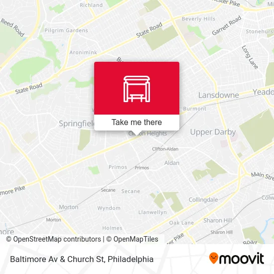 Baltimore Av & Church St map