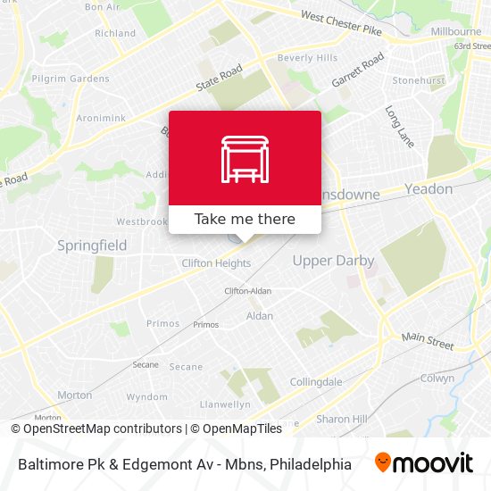 Baltimore Pk & Edgemont Av - Mbns map