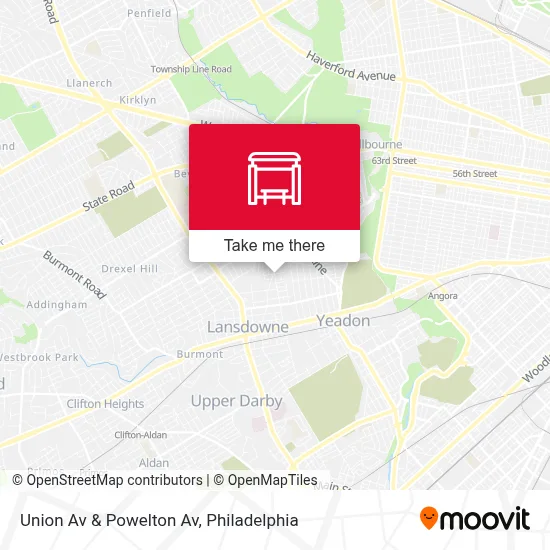 Union Av & Powelton Av map