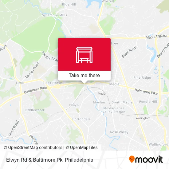 Elwyn Rd & Baltimore Pk map