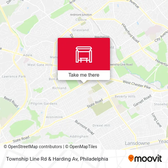 Township Line Rd & Harding Av map