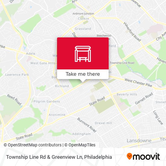 Township Line Rd & Greenview Ln map