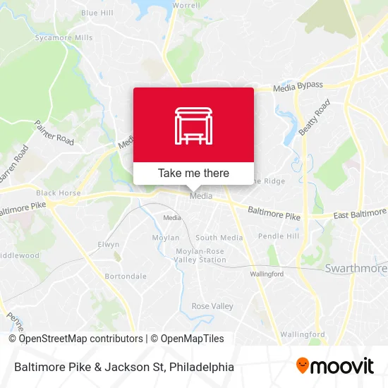 Baltimore Pike & Jackson St map