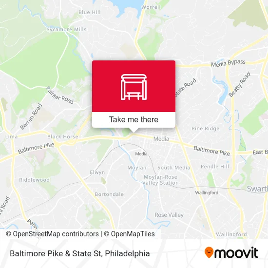 Baltimore Pike & State St map