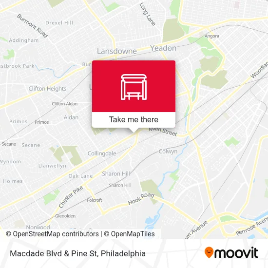 Macdade Blvd & Pine St map