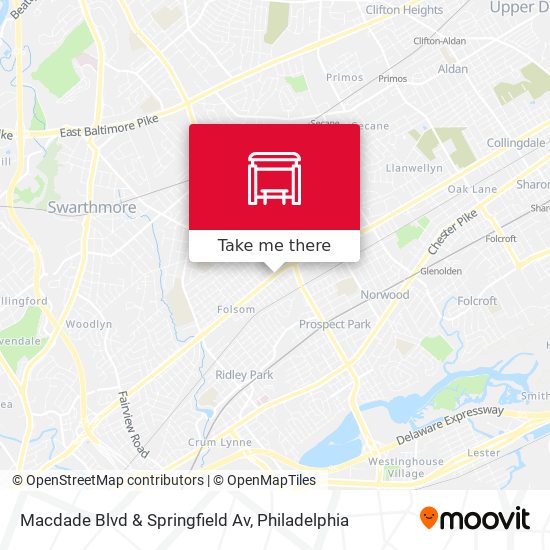Macdade Blvd & Springfield Av map