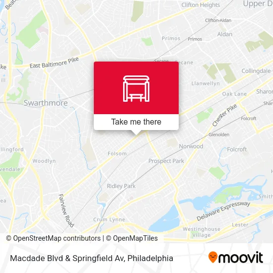 Macdade Blvd & Springfield Av map