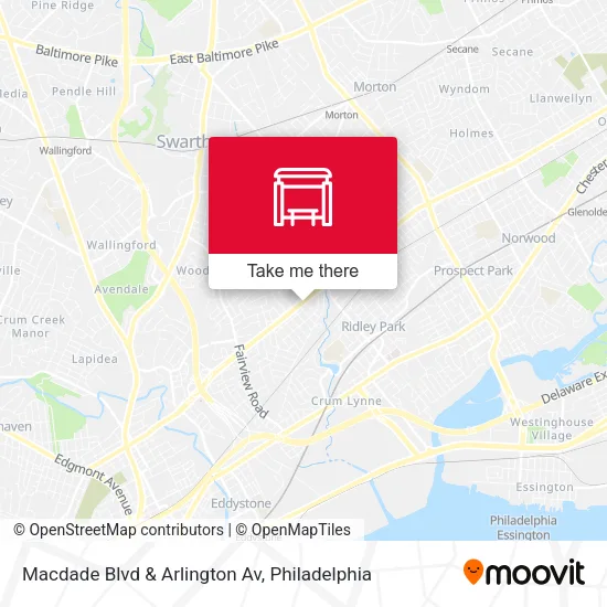 Macdade Blvd & Arlington Av map