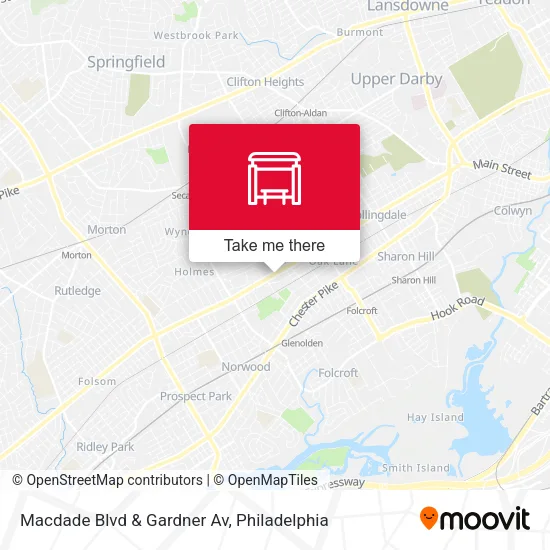 Macdade Blvd & Gardner Av map