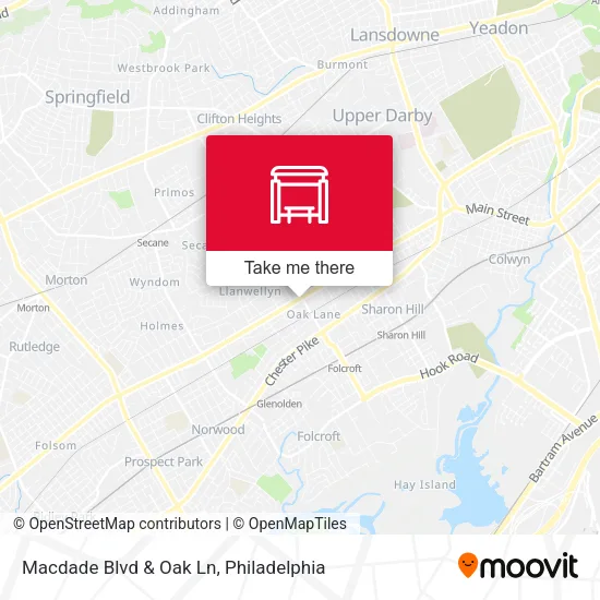 Macdade Blvd & Oak Ln map
