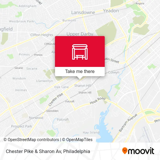 Chester Pike & Sharon Av map