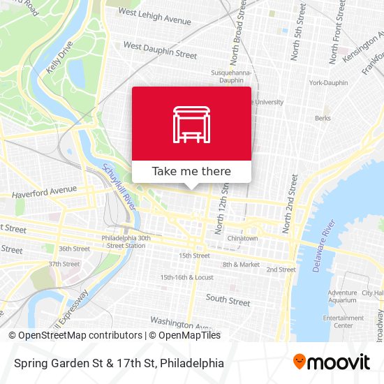 Spring Garden St & 17th St map