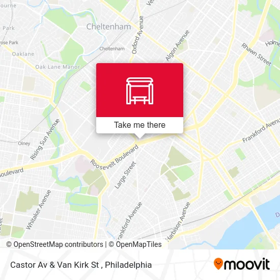 Castor Av & Van Kirk St map