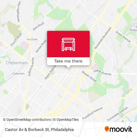 Castor Av & Borbeck St map