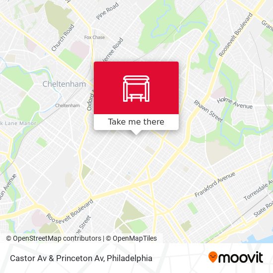 Castor Av & Princeton Av map