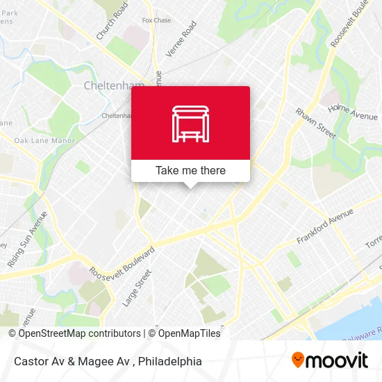 Castor Av & Magee Av map