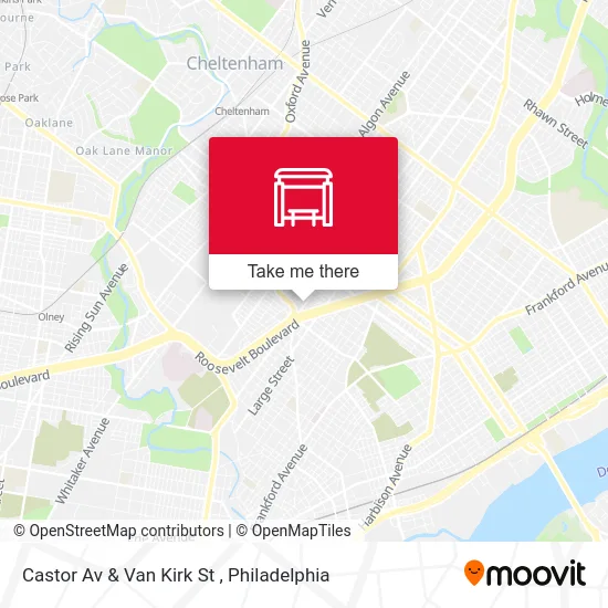 Castor Av & Van Kirk St map