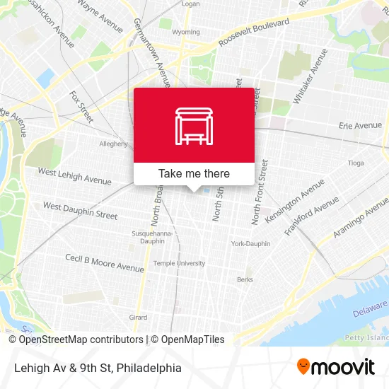 Lehigh Av & 9th St map