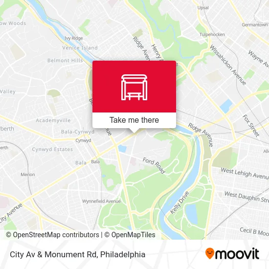 City Av & Monument Rd map