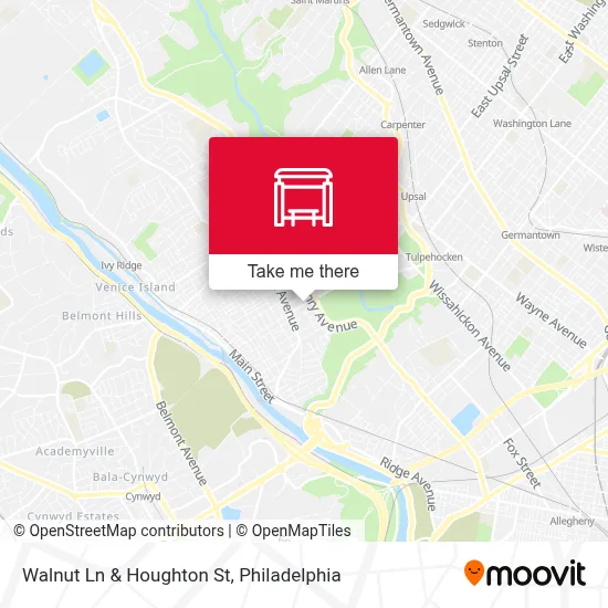 Walnut Ln & Houghton St map