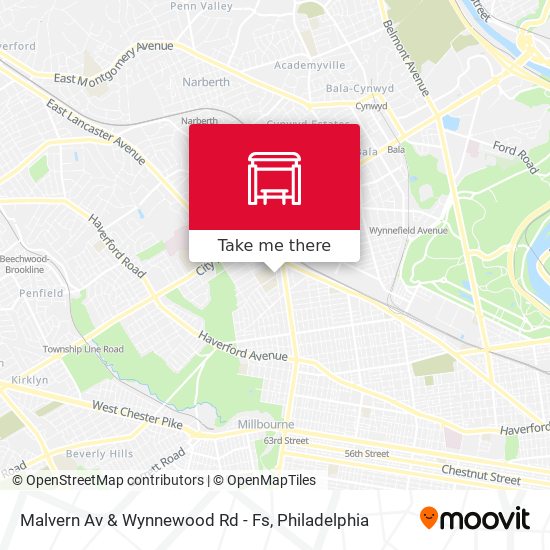 Malvern Av & Wynnewood Rd - Fs map