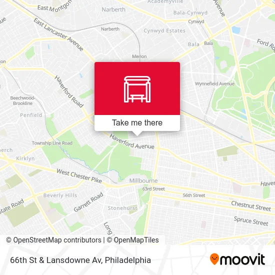 66th St & Lansdowne Av map