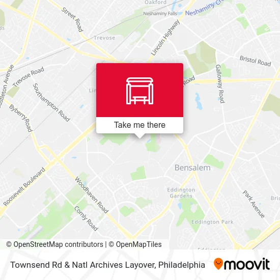 Townsend Rd & Natl Archives Layover map