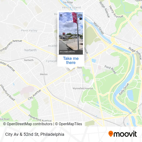 City Av & 52nd St map