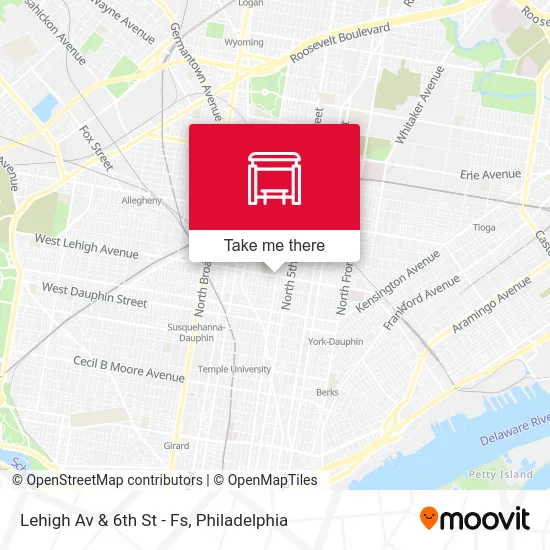 Lehigh Av & 6th St - Fs map