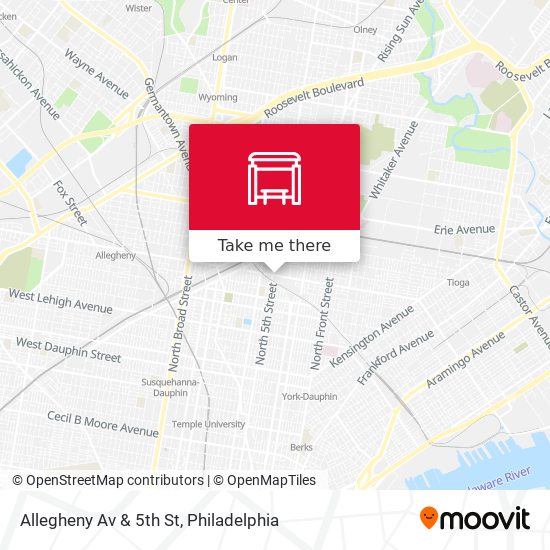 Allegheny Av & 5th St map