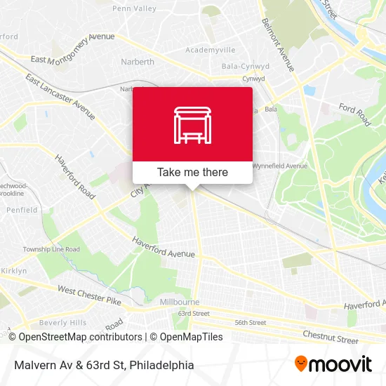 Malvern Av & 63rd St map