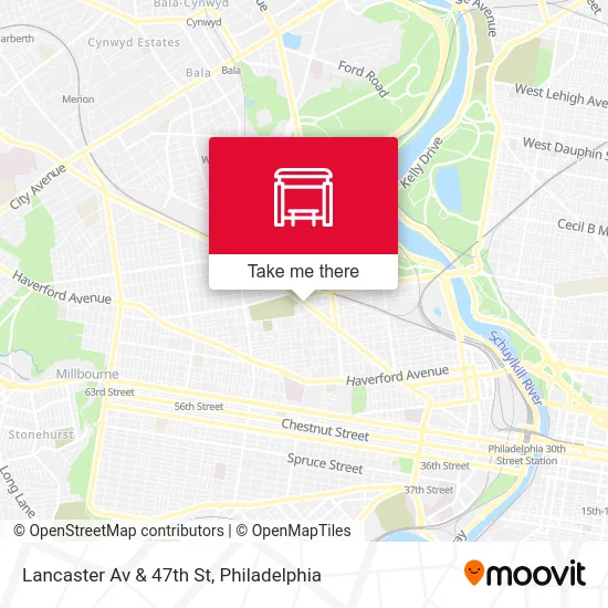 Lancaster Av & 47th St map