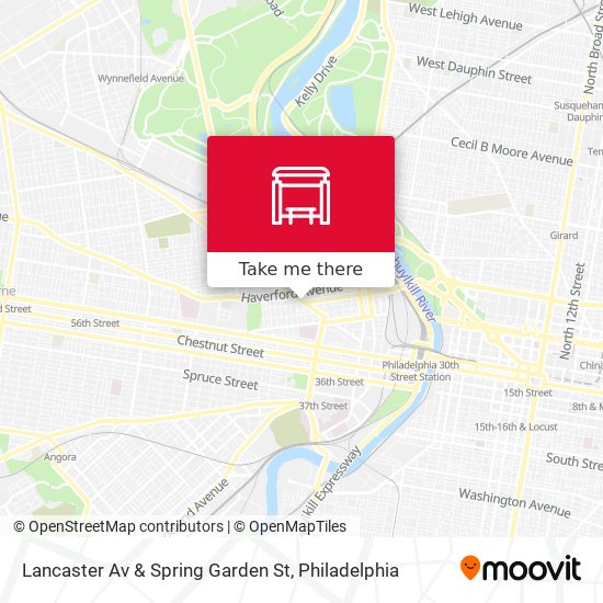 Lancaster Av & Spring Garden St map