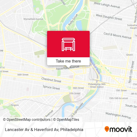 Lancaster Av & Haverford Av map