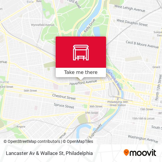 Lancaster Av & Wallace St map