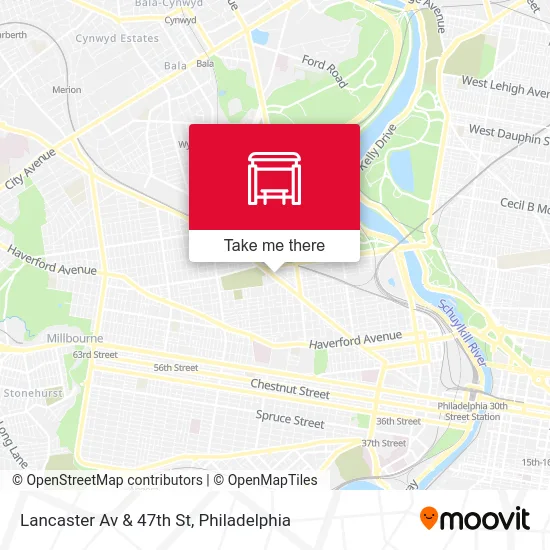 Lancaster Av & 47th St map