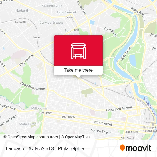 Lancaster Av & 52nd St map