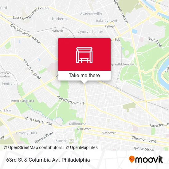 63rd St & Columbia Av map