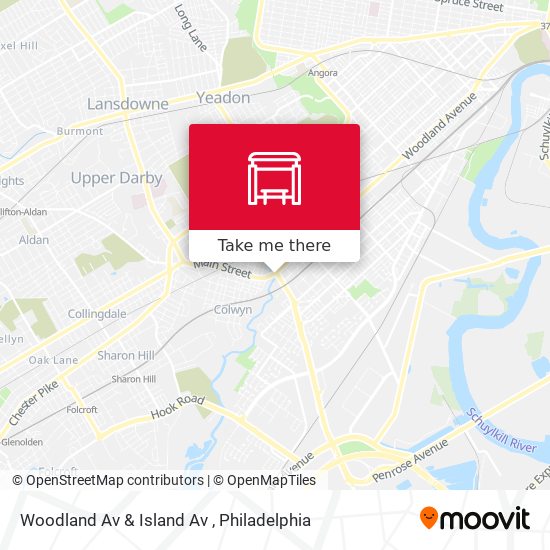 Woodland Av & Island Av map