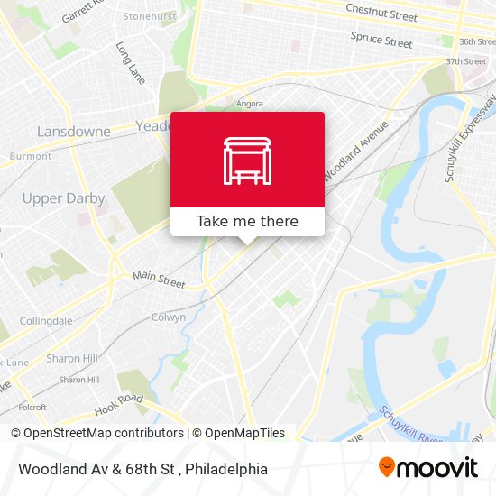 Woodland Av & 68th St map