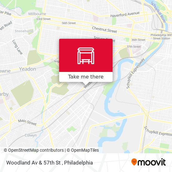 Woodland Av & 57th St map