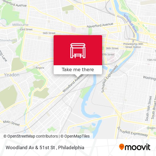 Woodland Av & 51st St map