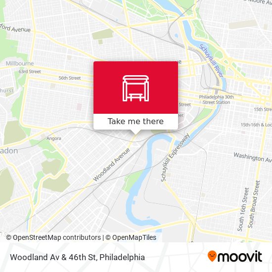 Woodland Av & 46th St map