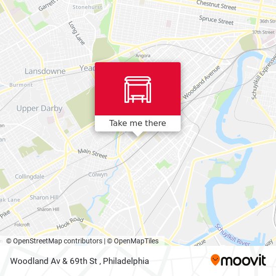 Woodland Av & 69th St map