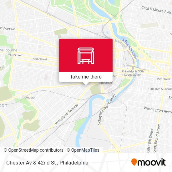 Chester Av & 42nd St map