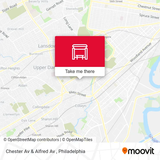 Chester Av & Alfred Av map