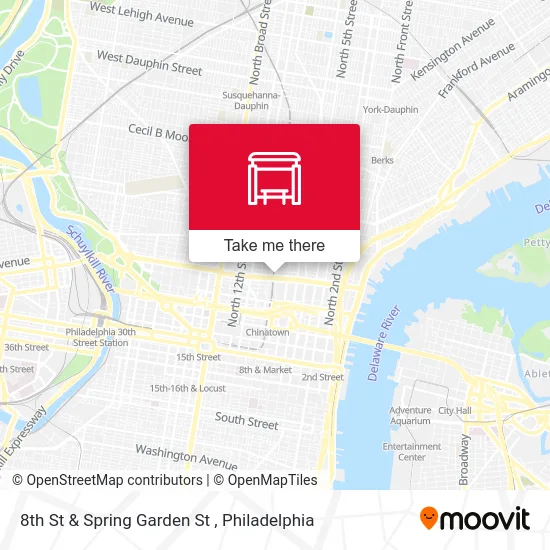 8th St & Spring Garden St map