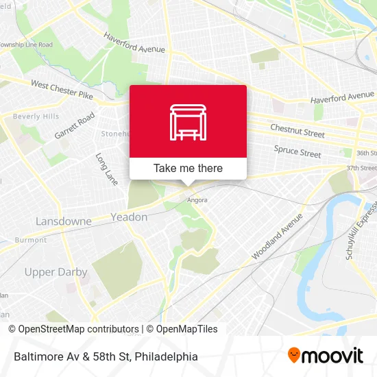 Baltimore Av & 58th St map